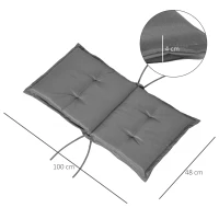 Outsunny Set 2 Bucati Perne pentru Scaune de Gradina cu Spatar Inalt Gri Inchis(m-3)