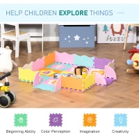 HOMCOM covor tip puzzle, 2 in 1, cu 25 piese, acopera 120 cm(m-5)