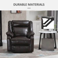 Homcom Fotoliu Rabaltabil 150° din Piele Pu Recliner cu Suport pentru Picioare Integrat, Maro 90x95x100cm(m-5)