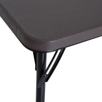 Outsunny Masa Camping Pliabila, din Metal si Plastic Maro 86x86x71,5cm(m-12)