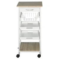 Homcom Carucior Bucatarie Alb – Compact & Eficient, 82 cm(m-4)
