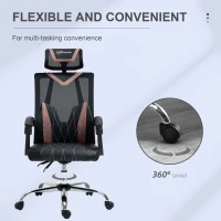 Vinsetto Scaun de Birou Ergonomic inclinabil cu Suport Lombar si Cervical(m-9)