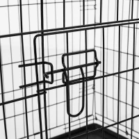 PawHut Gabbia Trasportino in Acciaio per Animali Pieghevole,Nero, 106×71×76cm(m-7)