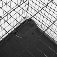 PawHut Gabbia Trasportino per Animali Pieghevole in Acciaio, 91x61x67cm(m-7)