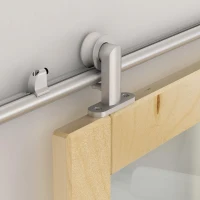 HOMCOM Kit asamblare usi glisante cu sina 200x3,15x2,5cm argintiu(m-5)