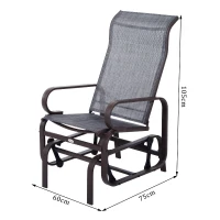 Outsunny Sedia a Dondolo da Giardino, Marrone e grigio, 75×60×105cm(m-2)