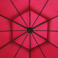 Outsunny Gazebo Elegante in Acciaio Rotondo Diametro 350cm con Teli Laterali Bordeaux(m-9)