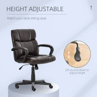 Vinsetto scaun ergonomic, imitatie piele 61x69x90-100cm, maro(m-5)