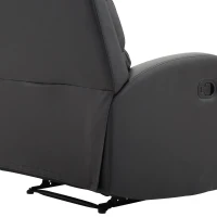 Homcom Fotoliu Relax – Rabatabil cu Taburet, Piele Ecologica Negru(m-11)