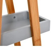 Kleankin Raft pentru baie din MDF si bambus, 30x18x81cm, gri(m-10)