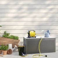 Outsunny Cufar de Gradina Efect Ratan 380L cu Asezare pentru 2 Persoane(m-2)