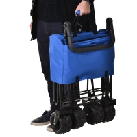 Durhand Carucioe Pentru Obiecte de Plaja Pliabil Impermeabil Albastru 110x56x101cm(m-4)