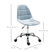 Vinsetto Scaun Rotativ pentru Birou Ergonomic Ajustabil Albastru(m-3)
