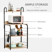 Homcom Dulapior Microunde 60×40×125 cm – Rafturi & Carlige Metalice(m-4)