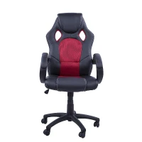 HomCom Scaun de Birou Stil Gaming, Rosu si Negru(m-1)
