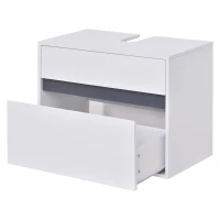 HOMCOM Dulap masca pentru chiuveta din MDF alb pentru baie cu 2 sertare 67 x 36 x 52 cm(m-8)
