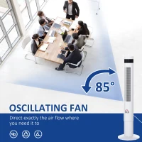 Homcom ventilator tip coloana, telecomanda inclusa,  alb(m-7)