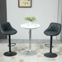 HOMCOM Masă bar cu plan rotativ inaltime reglabila, baza otel(m-2)