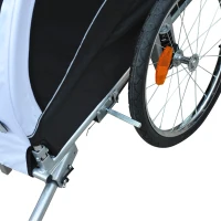 PawHut Cărucior tip Remorcă pentru Câini pentru Bicicletă, Alb și Negru(m-10)