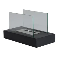 HOMCOM Șemineu Bioetanol din Inox Rezervor 0.4L, 35x18x21cm(m-13)