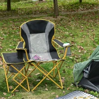 Outsunny scaun pliant camping, 106x60x98cm, negru/galben(m-2)