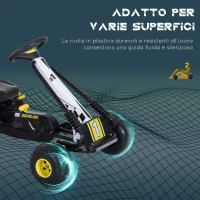 Homcom Go Kart Copii – Pedale, Design Negru & Galben(m-6)