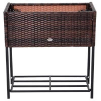 Outsunny Ghiveci Efect Rachita cu Raft Maro (70cm x 30cm x 72cm)(m-4)