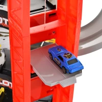 HOMCOM Pista de Alergat jucarie garaj masinuta elicopter ascensor copii 3+ ani(m-10)