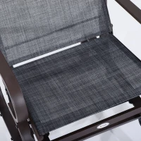 Outsunny Sedia a Dondolo da Giardino, Marrone e grigio, 75×60×105cm(m-6)