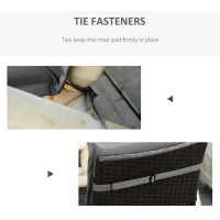 Outsunny Set 2 Bucati Perne pentru Scaune de Gradina cu Spatar Inalt Gri Inchis(m-6)