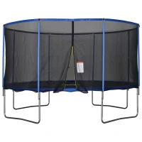 HOMCOM trambulina pentru copii si adulti, Φ426cm, albastru(m-1)