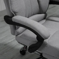 Vinsetto Scaun de Birou cu suport pentru picioare si Spatar Rabatabil 135° Gri(m-8)