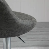 HOMCOM Set 2 Scaune de Bar Pivotante Reglabile in Inaltime din Imitatie de Piele Gri(m-7)