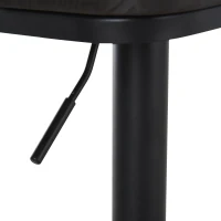 Homcom Set 2 scaune de Bar Pivotante din Otel Negru si Lemn cu Inaltime Reglabila(m-10)