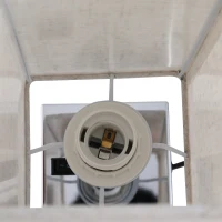 HOMCOM Lampa de Masa din Metal si Tesatura 2 Prize USB 2 Comutatoare, E27(m-7)