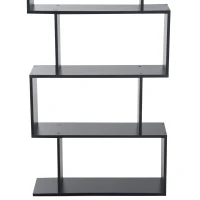 HOMCOM Bibliotecă din Lemn, Design Modern cu 6 Rafturi, 80x23x192 cm, Negru(m-12)