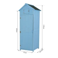 Outsunny Casuta Dulapior Pentru ustensile In Lemn de Gradina Albastru Deschis(m-3)