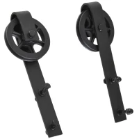HOMCOM set accesorii sina pentru usi glisante, negru(m-11)