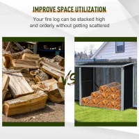 Outsunny sopron exterior, pentru lemne, 82x89x136cm, negru(m-5)