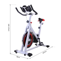 Homcom Bicicleta Fitness, Alb, negru, rosu, 107x48x100cm(m-3)