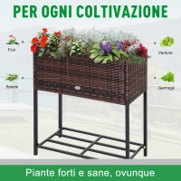 Outsunny Ghiveci Efect Rachita cu Raft Maro (70cm x 30cm x 72cm)(m-7)