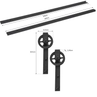 HOMCOM set accesorii sina pentru usi glisante, negru(m-3)