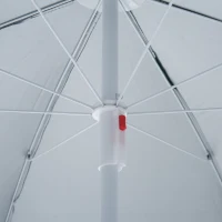 Outsunny Umbrela de Plaja si de Gradina Φ220cm cu Perdea parasolara di Poliester si Metal, Verde inchis(m-7)