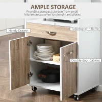 HOMCOM carucior bucatarie, cu dulap si sertar, 60x40x77cm(m-4)