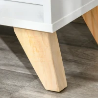 HOMCOM Mobilier multifunctional cu dulap cu 2 usi si compartimente deschise, din lemn, alb(m-9)