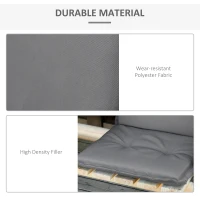 Outsunny Set 2 Bucati Perne pentru Scaune de Gradina cu Spatar Inalt Gri Inchis(m-7)