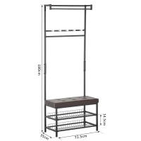 HomCom Banca Vestiar in Metal captusita, Maro, 72.5x35x180cm(m-6)