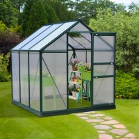 Outsunny Sera de Gradina din Policarbonat si Aluminiu cu Usa Glisanta(m-2)