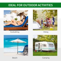 Outsunny sezlong pliabil, portabil, 58x193x 35.5cm(m-7)