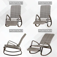 Outsunny Scaun Balansoar de Gradina din Ratan Rabatabil si Pliabil Gri(m-6)